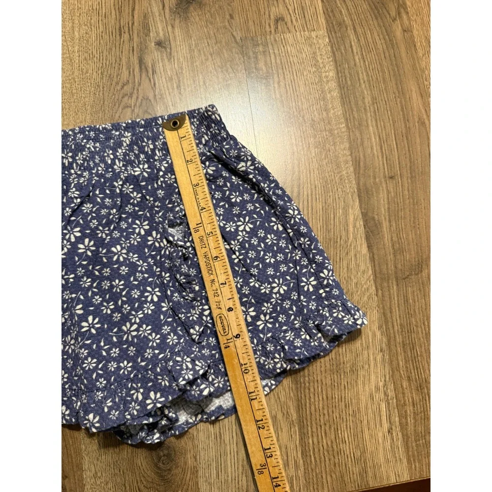 Jessica Simpson Floral Shorts Girls Size M (8) Blue Kids Ruffle Cotton Excellent